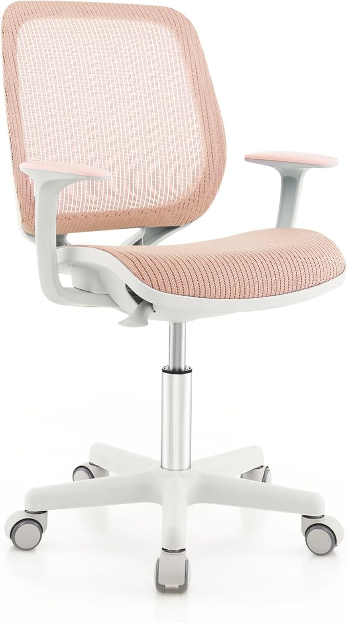 Costzon Kids Desk Chair, Height Adjustable Children Study Computer Chair with Armrests, Sit-Brake Casters, Swivel Mesh Task Chair for Boys Girls Teens Students, Kids Chair for Home, Office, School
