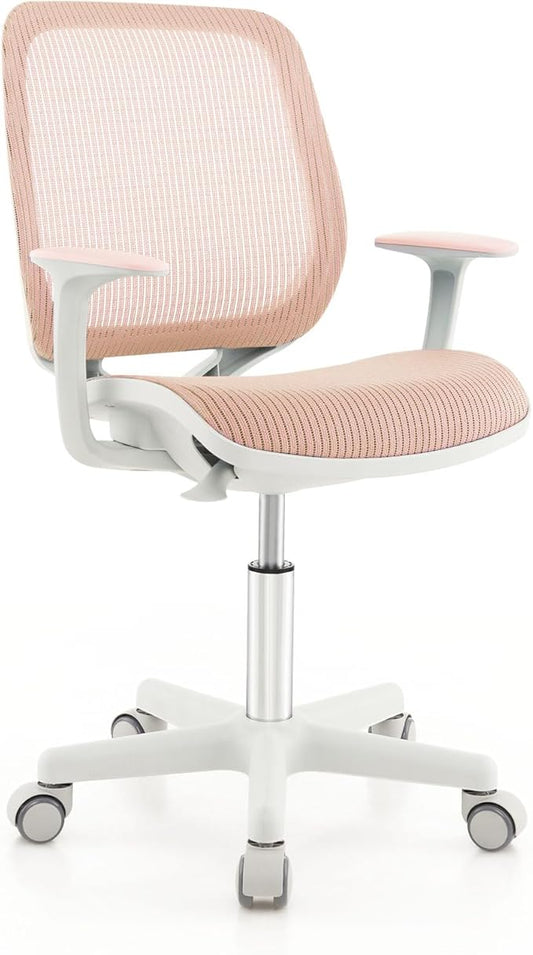 Costzon Kids Desk Chair, Height Adjustable Children Study Computer Chair with Armrests, Sit-Brake Casters, Swivel Mesh Task Chair for Boys Girls Teens Students, Kids Chair for Home, Office, School