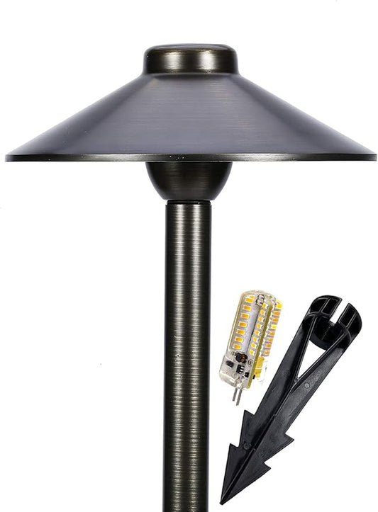 LED Pathway 125 Landscape Light 12V Solid Brass Low Voltage LED Light G4 3.5W 2700K Bulb Outdoor Mushroom Security Garden Patio Deck Pool Area Light Beautiful Bright Long Lasting