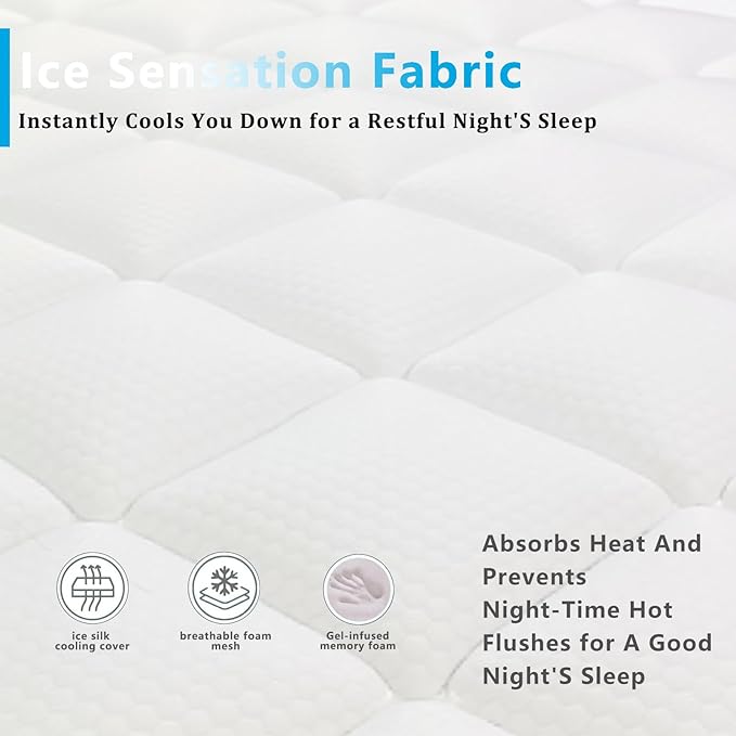 10 Inch Soft Queen Size Mattress, Fiberglass Free Colchones, Breathable Airflow Memory Foam, Pressure Relieving Queen Mattress in a Box, Ideal for Back/Side Sleepers, CertiPUR-US Certified