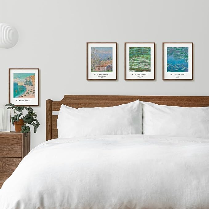 EVOLE HOME - Claude Monet Giclée Art Print Set of 4 Unframed 11x14 Inch Impressions on Premium Matte Art Paper for Home or Office Decor