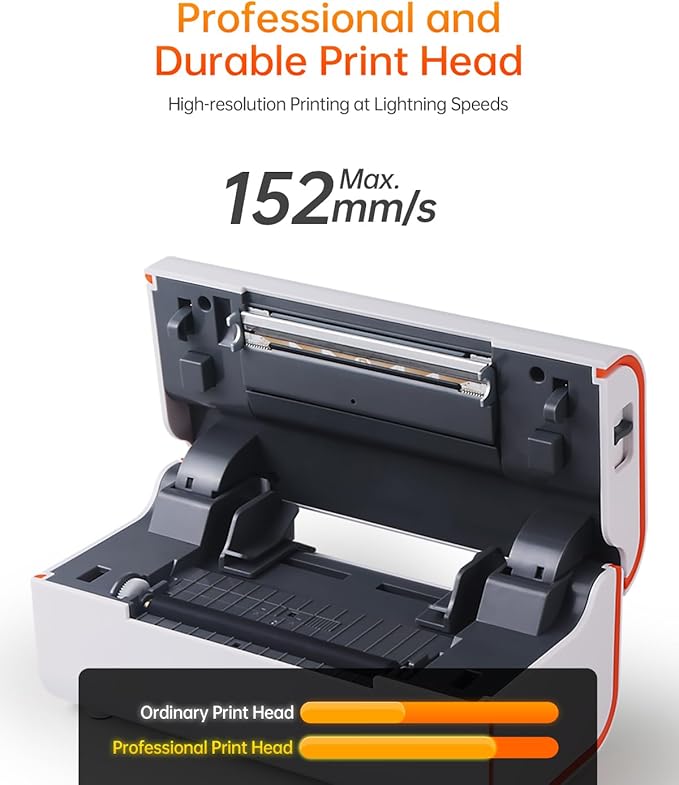 Bluetooth Thermal Label Printer, Wireless 4x6 Shipping Label Printer for Small Business Shipping Packages, Compatible with iPhone, Android, Mac, Windows, Etsy, Ebay, Shopify, USPS (White)