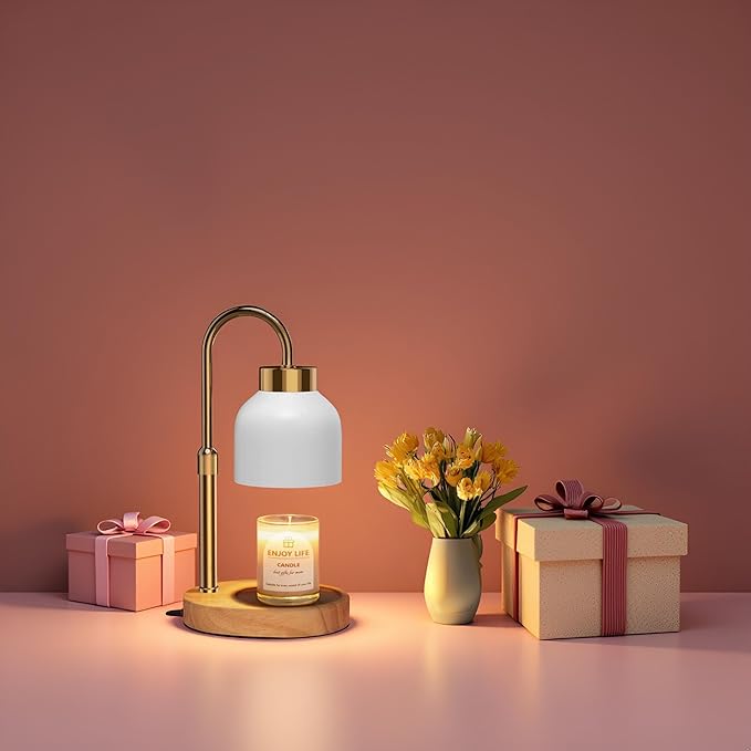Candle Warmer Lamp with Dimmer Adjustable Height,Mothers Day Gifts,Electric Wax Warmer Vintage Home Decor,2/4/8H Timer,Wax Melt Warmer for Scented Jar Candles