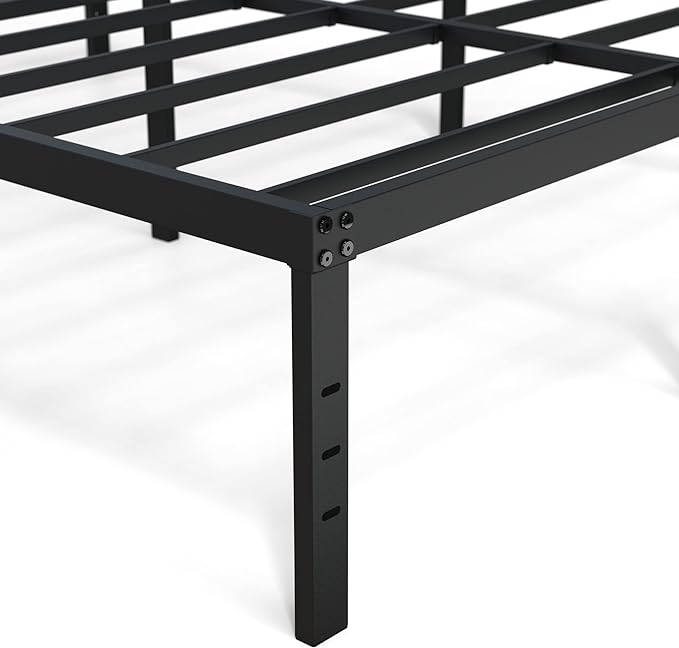 California King Bed Frames, 16 Inch Heavy Duty Metal Platform Support Up to 3000 lbs with Steel Slat, No Box Spring Needed, Easy Assembly, Noise Free, Black