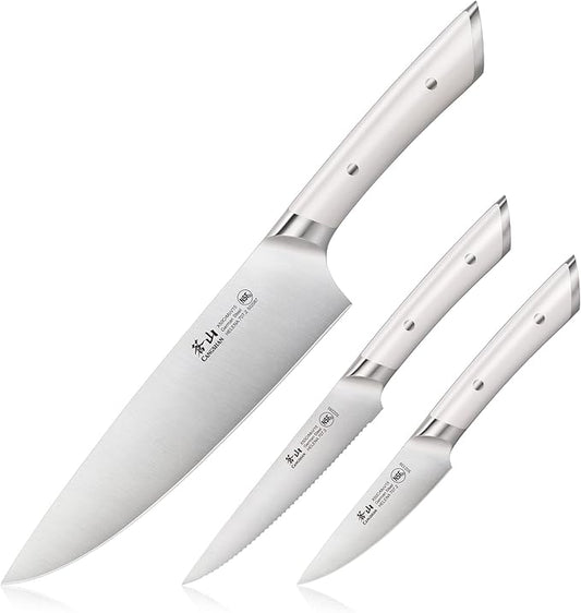 Cangshan HELENA Series German Steel Forged Starter Knife Set (White, 3-Piece)
