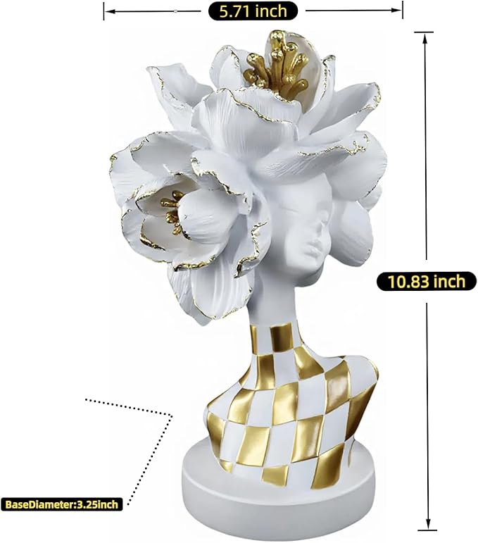 African Statues for Home Decor, Sculptures Decorations for Living Room, 11'' African Lady Art Bust Figurines, African Modern Aesthetic Ornament for Shelf and Tables, Décor Accents Gifts for Women