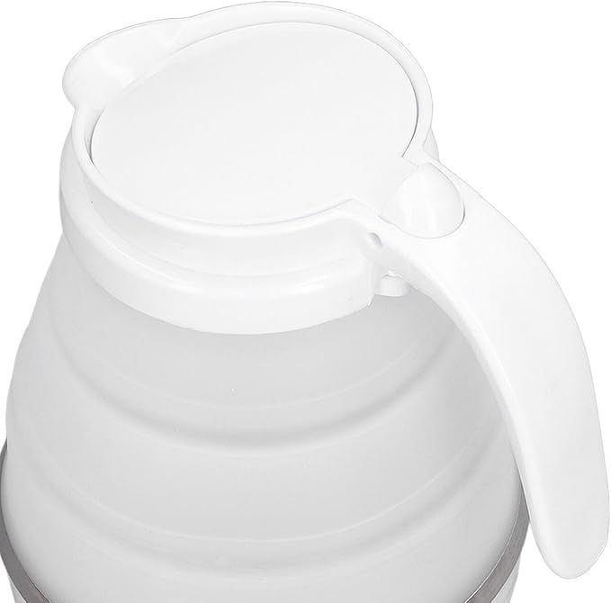 Folding Electric Kettle, US Plug 110V 400W Collapsible Hot Water Kettle with Detachable Power Cord for Desktop (White)