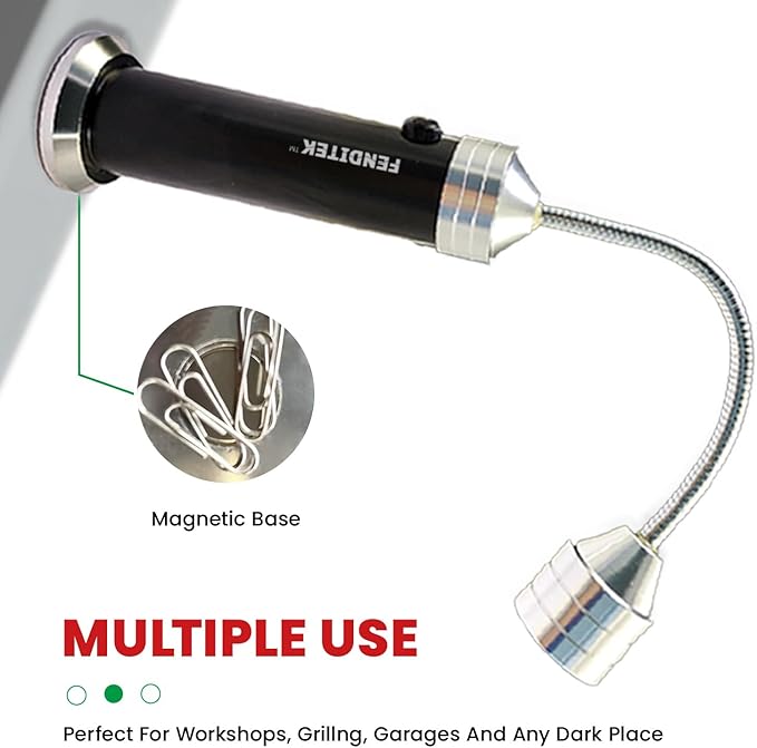 BBQ Grill Light for Outdoor, Barbecue Magnetic Base LED Lights with Flexible Neck,Waterproof Heat Resistant Grill Lamp for Smoker Accessories, Gifts for Men Dad Husband， Batteries Included - 2 Pack