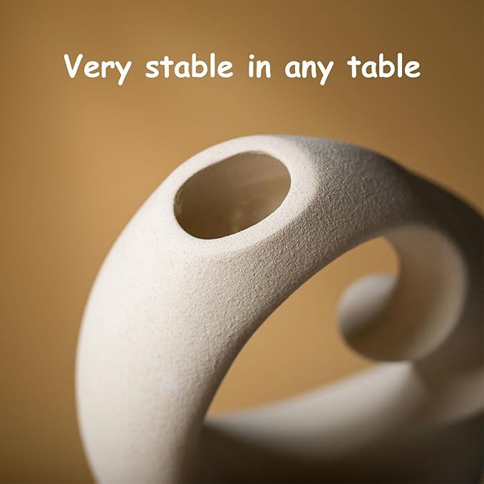 Modern White vase Set of 2,Pampas Grass Ceramic vases for Wedding Party,Aesthetic Flower Vase for Home Decor,Kitchen Tables,Living Room,Bedroom,Console,Wooden Shelf,Office,Coffee Decoration(2 Pcs)