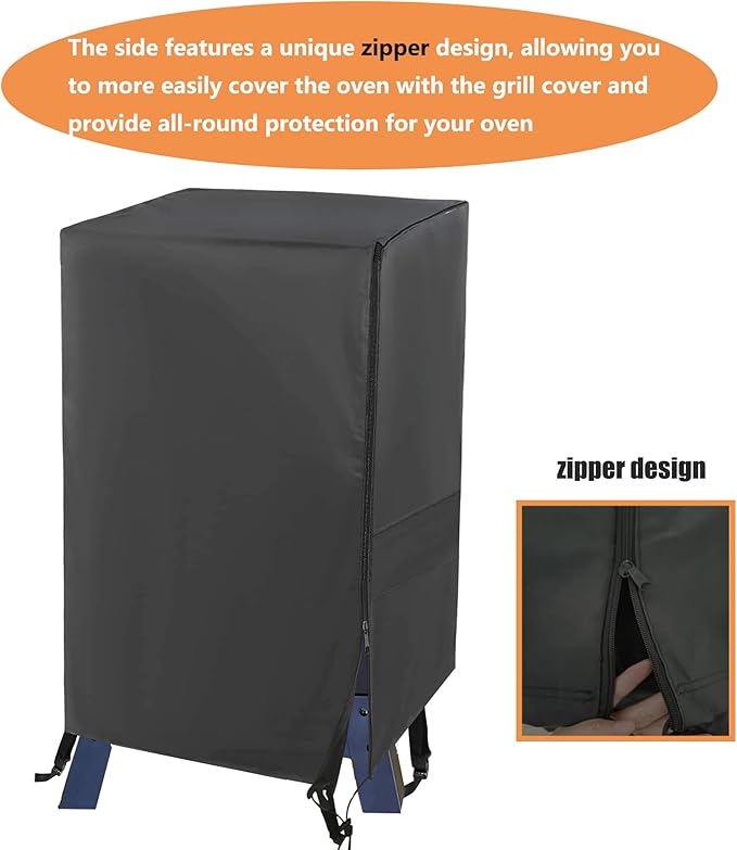 30 Inch Electric Smoker Cover for Masterbuilt and Pit Boss 2 Series Smokers, Heavy Duty Waterproof Vertical Smoker BBQ Grill Cover, All Weather Resistant,Moisture-Proof、Breathable