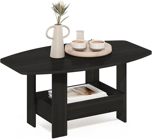 Furinno Simple Design Coffee Table with Storage Compartment, Espresso