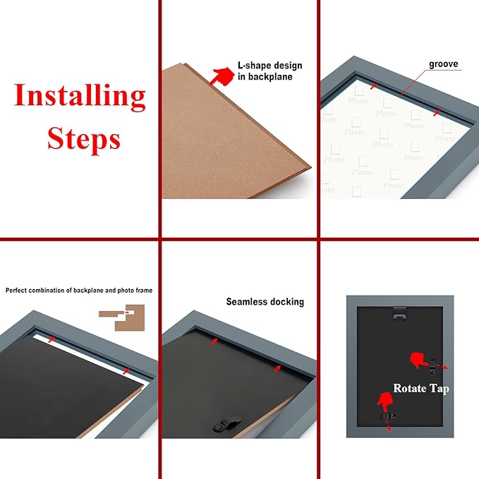 RPJC 9 x 12 Picture Frames Made of Solid Wood and High Definition Glass Display Pictures 6x8 with Mat or 9x12 Without Mat for Wall Mounting Photo Frame Brown