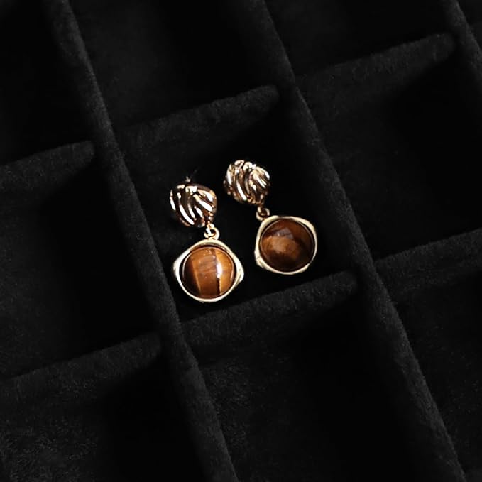 Wudygirl 40 Grid Jewelry Organizer Tray for Earrings Rings Bracelets Storage Necklaces Display Large Jewelry Box with Clear Lid Multiple Compartments Drawer Organization (Black Velvet)