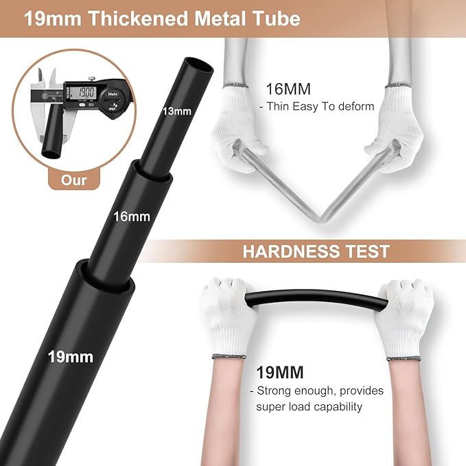 VTRIN Portable Closet Wardrobe for Hanging Clothes Closet with Cover, 3 Hanging rods, 6 Storage Shelves and Side Pocket, Diameter 19mm Metal Pipe, Sturdy Free Standing Closet for Bedroom, White