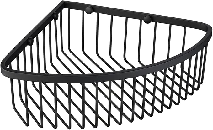 Bathroom Shower Caddy Corner Shelf Basket, Ultra Sturdy Rust-Proof Stainless Steel Shelf Organizer, Wall Mounted Storage Rack, Matte Black