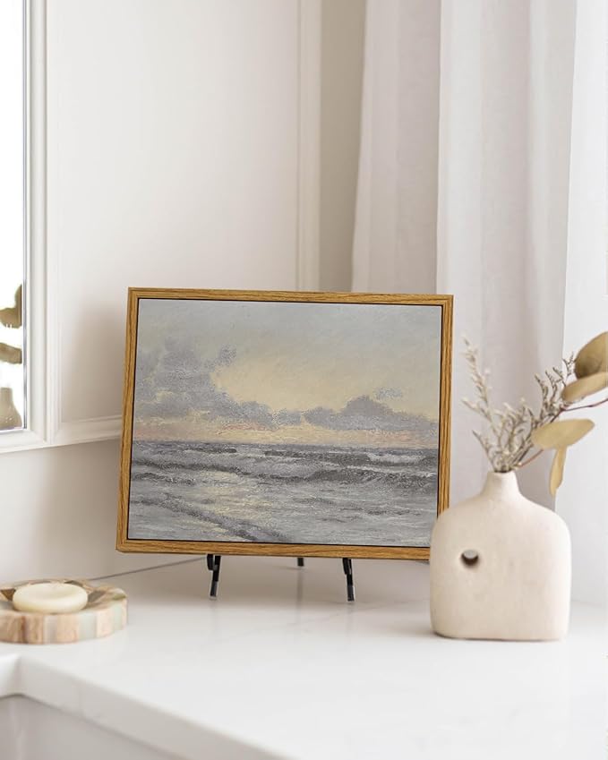 InSimSea Framed Wall Art for Living Room Vintage Ocean Scenery Wall Art Canvas Wall Decorations Maritime Scenes Artworks Canvas Prints Bathroom Pictures Farmhouse Office Home Wall Decor 8x10in