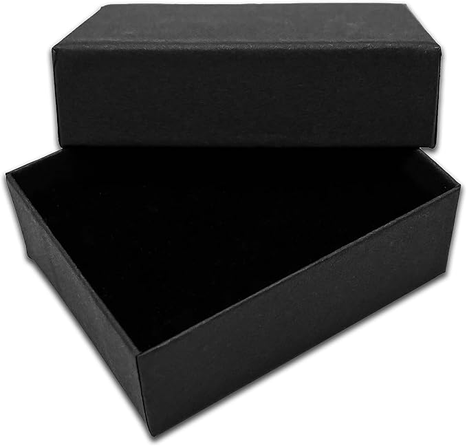 TheDisplayGuys - 24-Pack Cardboard Kraft Paper Jewelry Gift Boxes w. Velvet Padding - Earrings - Matte Black - #11 (2.1" x 1.6" x 0.8")