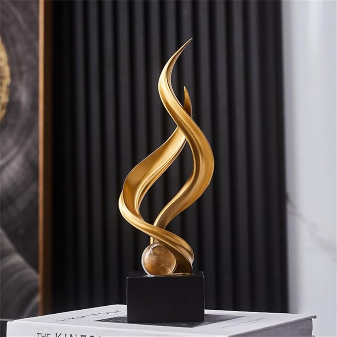 AWNR Abstract Art Deco Decor Statues for Home,Shelves,Table,Living Room, Dining Room,Modern Sculpture Decoraciones of Homes for Sale (Gold C)