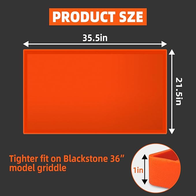 Silicone Blackstone Griddle Cover 36，Heavy Duty Food Grade Silicone Mat, Silicone Griddle Cover， All Season Griddle Top Protective for Grill Accessories