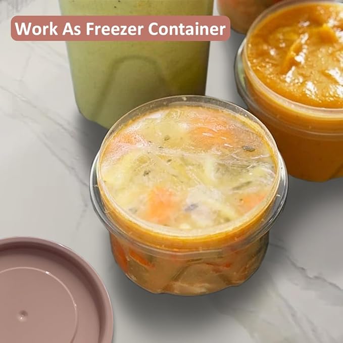 Screw Top Containers for Food 16 Oz, 20 Pack, 2 Cup Storage Containers with Lid, Reusable Twist Top Containers Twist Lock Stackable Round Twist Cap Plastic Freezer Container for Soup, 5-Color