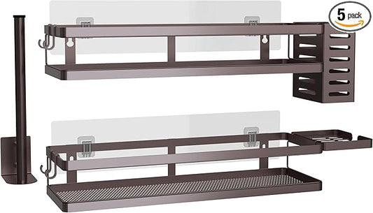 PUSDON Metal Wall Hanging Basket 2 Packs DIY Suitable for Multiple Scenes - Large Bronze Guardrail Suit