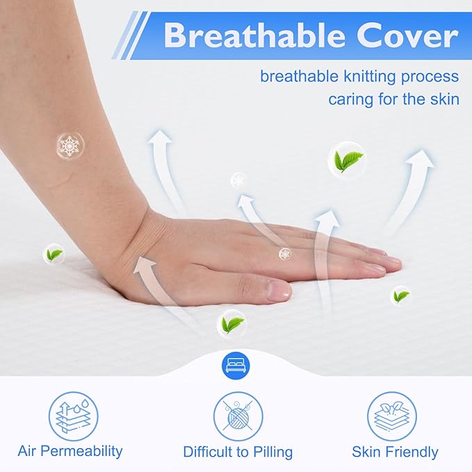 PayLessHere 8 Inch Gel Memory Foam Mattress Medium Firm Mattresses CertiPUR-US Certified Bed-in-a-Box Pressure Relieving Twin XL Size,Fiberglass Free，White