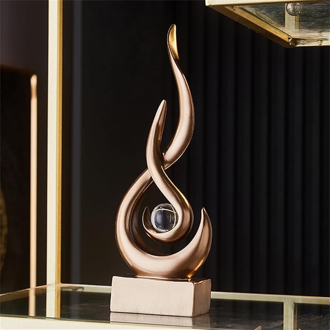 AWNR Abstract Art Deco Decor Statues for Home,Shelves,Table,Living Room, Dining Room,Modern Sculpture Decoraciones of Homes for Sale (Bronze)