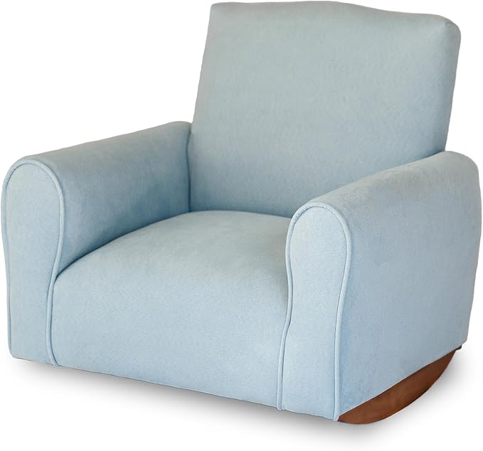 Kid Rocking Chair for Toddlers, Child Chair for Little Kids, Upholstered Toddler Armchair for Children, Comfy and Cute Little Kid Chairs (Rockers, Light Blue)