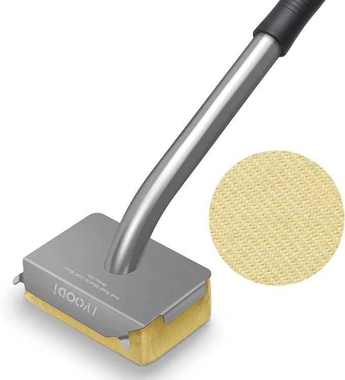 Steam Grill Brush-Grill Brush Bristle Free,Reinforced Grill Cleaner Scraper,Heat-Resistant Aramid Fiber Twill Pads,Replaceable Head Barbecue Grill Cleaner Brush,Grill Brush for Outdoor