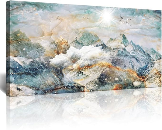 Lapremoly Abstract Canvas Wall Art For Living Room Large Wall Decor For Bedroom Office Wall Decoration Mountain Landscape Wall Painting Framed Pictures Decor Artwork Farmhouse Home Wall Art 20"X40"