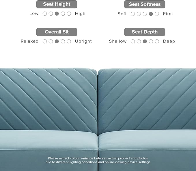 mopio 76.8" Futon Sofa Bed, Small Couch, Sleeper, Loveseat, Mid Century Modern Futon Couch, Sofa Cama, Couches for Living Room (Sky Blue Premium Velvet)