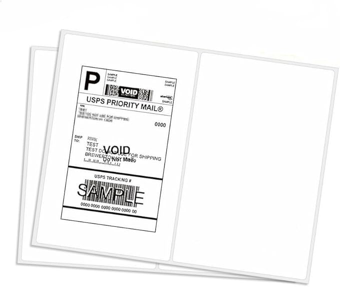 8.5 x 5.5 Inches Half Sheet Self Adhesive Shipping Address Labels for Laser and Inkjet Printer, Rounded Corner (5000 Sheets, 10000 Labels)