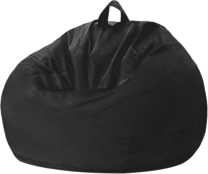 Homguava 2FT Bean Bag Chair: 2' Bean Bags with Memory Foam Filled,Comfy Beanbag Chairs Round Bean Bag Sofa with Dutch Velvet Cover-Black