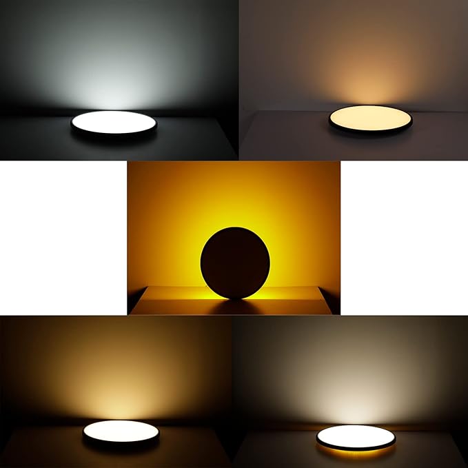 ocioc 18inch Flush Mount Ceiling Light Fixture with Remote Control, 40W, 2000K Nightlight, 3000K-6500K Color Changeable, LED Ceiling Light for Living Room/Bedroom/Kitchen White