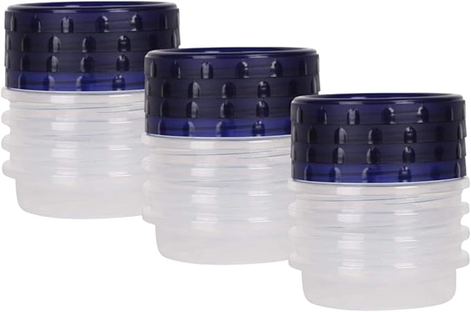 HomeyGear 12 Pack Small Twist Top Food Storage Containers Leak Proof, Airtight Storage Canisters with Screw & Seal Lids BPA Free, Stackable, Reusable Kitchen Essentials, Snack 8 Ounce