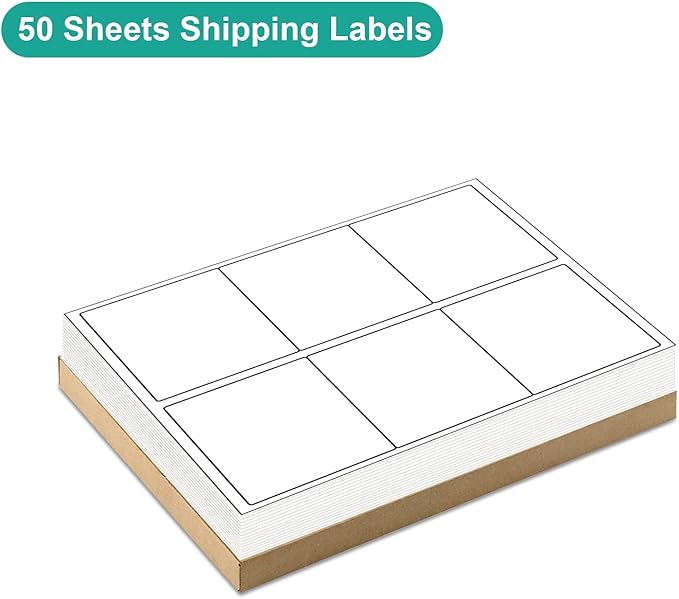 MFLABEL 3¾ "" x 4 "" Shipping Address Labels - FBA Ready, 6-Up Sticker, White, Easy Peel, Laser/Ink Jet, 6 Per Page (21000 Labels, 3500 Sheets)