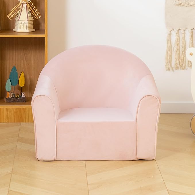 ALIMORDEN Adorable Toddler Chair, Snuggly Soft Foam Seat for Little Ones with Removable Washable Cover - Small Kids Reading Couch, Pink