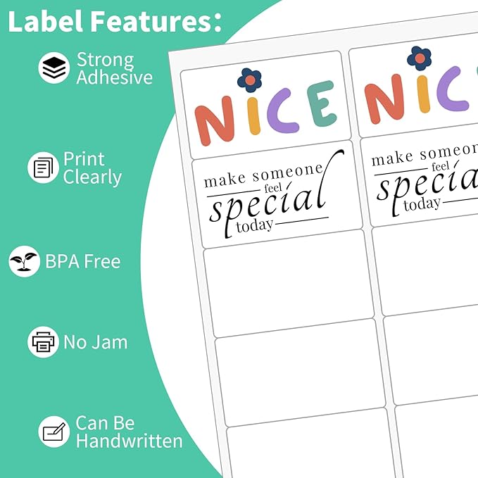 2000 Sheets 10 up Labels, 2" x 4" Sticker Printer Paper for Laser/Inkjet Printer, Mailing Blank Labels, Self Adhesive Customizable