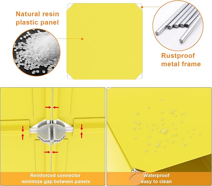 AWTATOS Cube Storage Organizer, 6 Cube Closet Organizers and Storage, DIY Stackable Bookshelf Plastic Clothes Organizer Shelving for Bedroom, Home, Yellow