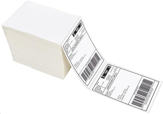 Sale4Less 3000 Fanfold 4 x 6 Direct Thermal Shipping Labels - Label Compatible DYMO Label writer Rollo & Zebra with Perforated line for Thermal Printers labels - Commercial Grade - Manufactured By UPS