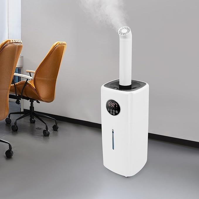 21L Commercial Humidifier for Large Room, 5.5Gal Whole House Ultrasonic Humidifier w/ 3 Mist Levels & Remote Control & Wheels &12-Hour Timer Top Fill for Home 3200ft²