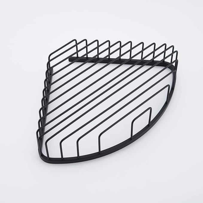 Bathroom Shower Caddy Corner Shelf, Corner-Hollow Design, Ultra Sturdy Rust-Proof Stainless Steel Shelf Organizer Shampoo Holder, Wall Mounted Storage Rack for Bathroom, Matte Black