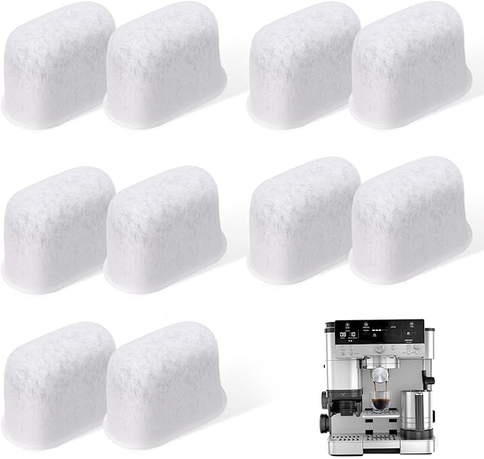 10 Pack Charcoal Water Filters Replacement Compatible with Ninja Luxe Espresso Machine ES601, Coffee Maker Accessories