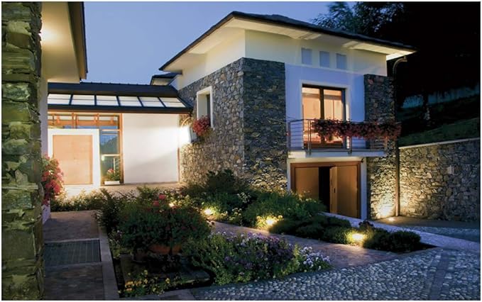 10W LED Landscape Lights 12V Low Voltage Outdoor Spotlights Warm White 3000K IP65 Waterproof with Spike Stand for Garden,Yard,Deck,Step [4 Pack]