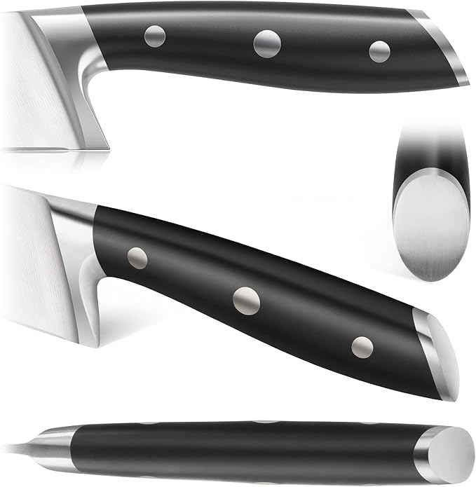 Cangshan ALPS Series 502780 German Steel Forged 4-Piece Steak Knife Set with Sheaths, Black