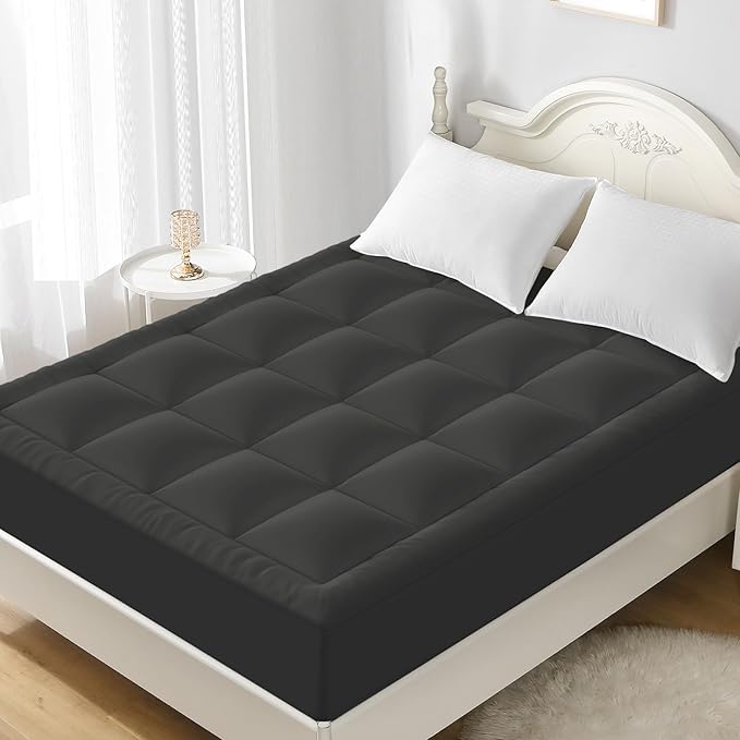 YUGYVOB Twin Mattress Topper - 600GSM Extra Thick Cooling & Breathable Mattress Pad with Deep Pocket 8"-21" & Soft Down Alternative Filling, Grey