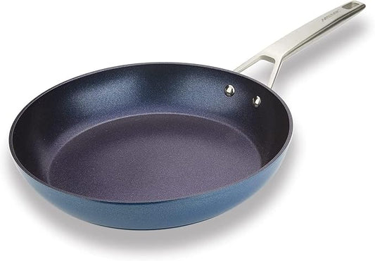 MsMk Large Frying Pan, 12-Inch PFOA Free Nonstick Meat Omelet Skillet, Stay-Cool Handle, Titanium and Diamond Non Stick Coating From USA, Smooth Stainless Steel Base Induction Compatible