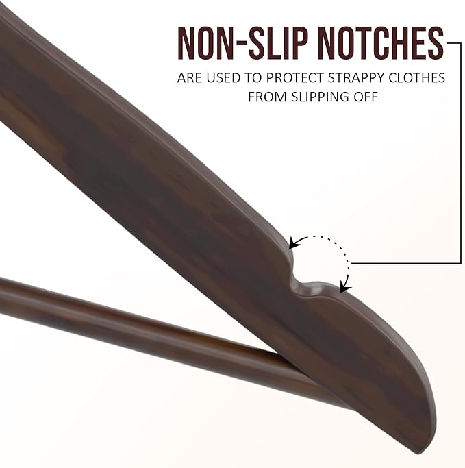 Utopia Home Premium Wooden Hangers 20 Pack - Durable & Slim Coat Hanger - Suit Hanger with 360-Degree Rotatable Hook - Wood Hangers with Shoulder Grooves (Vintage Color)