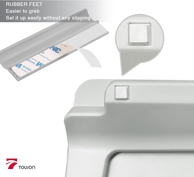 TOWON Small Glass Dry Erase Board, Desk White Board with Standing, Mini Whiteboard Easel Pad Set, Stenography Artifact for Office, Home and School Supplies, 8 x 6 Inches, Gray