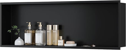 Stainless Steel Shower Niche 36" X 12", No Tile Needed Wall Niche, Recessed Shower Shelf for Bathroom Storage, Matte Black
